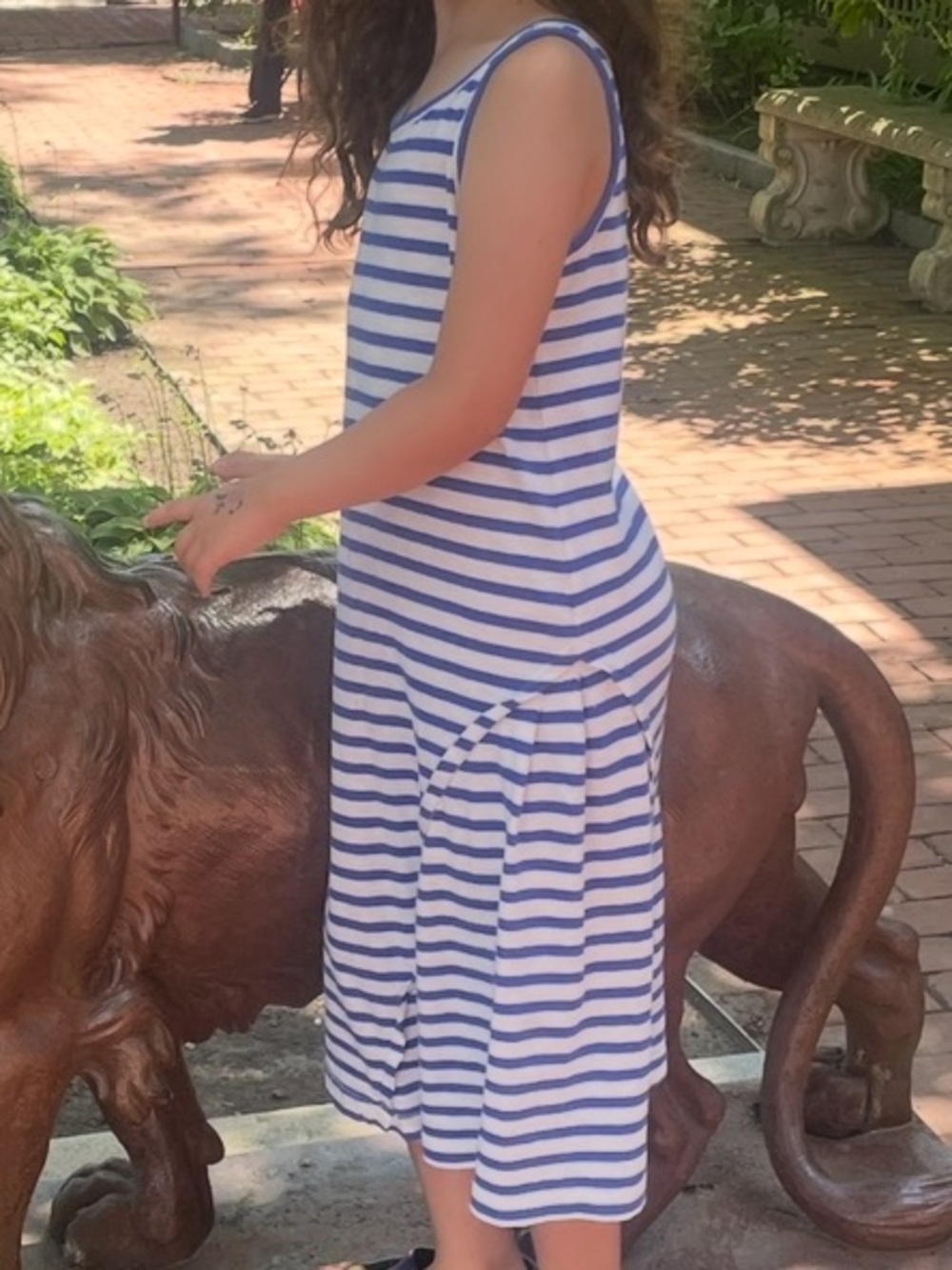 J. Crew Blue and White Striped Tank Dress - Kids